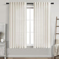 Cream Linen Curtains 66 Inch Length by Nanspring