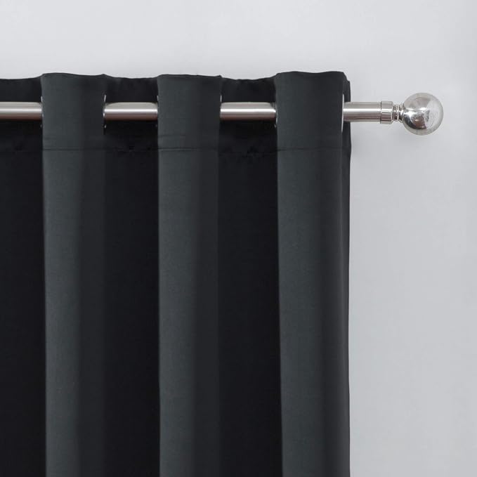 LEMOMO Blackout Curtains 66 x 84 inch/Black Curtains Set of 2 Panels/Thermal - Image 7