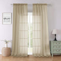 Lecloud Taupe Sheer Curtains 96 Inches Long 2 Panels Set, Home Decor Light by Lecloud