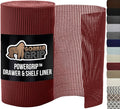 GORILLA GRIP powerGRIP Drawer Shelf and Cabinet Liner, Thick Strong Hold, Non-Adhesive Liners Protect Kitchen Cabinets and Cupboard, Bathroom Drawers, Easy Install, Breathable Mat, 17.5" x30', Red