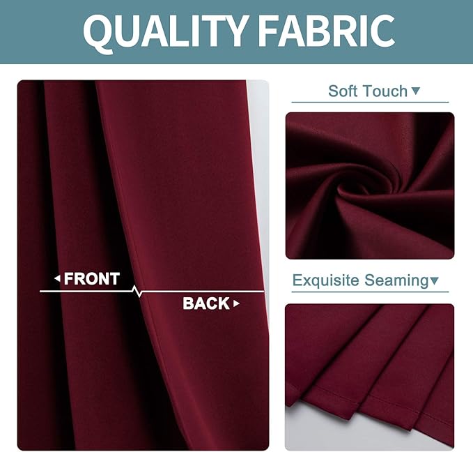 ChrisDowa Blackout Curtains 102 Inches Long 2 Panels Set - Image 3