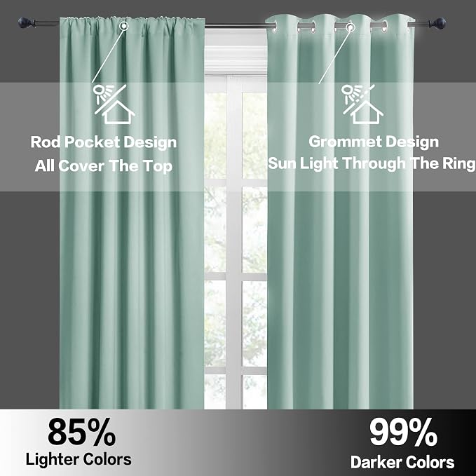 RYB HOME Cafe Blackout Curtains 24 inch Length, RV Curtains - Image 6