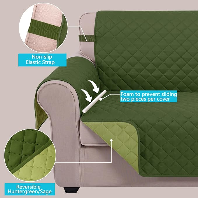 U-NICE HOME Recliner Chair Covers Reversible Chair Cover Pet Covers - Image 3