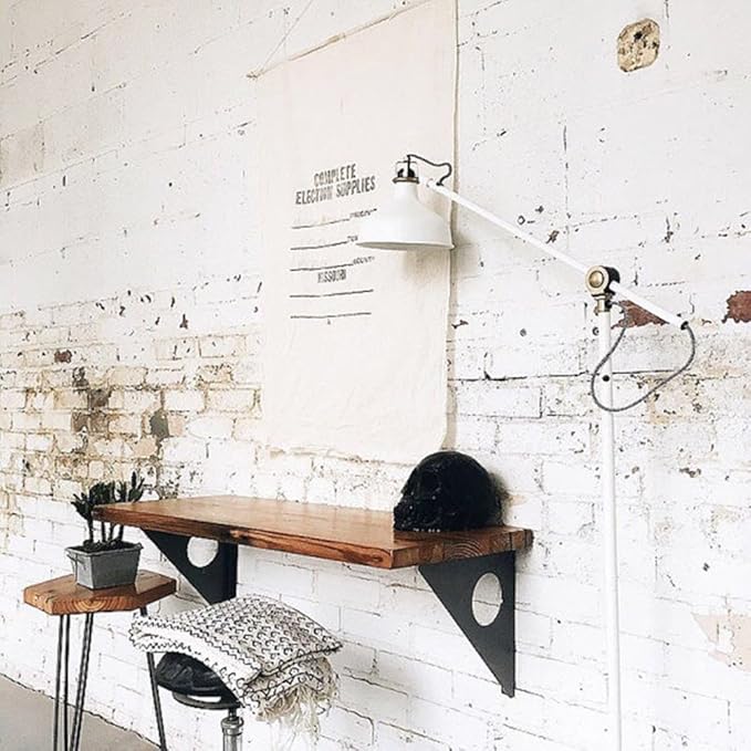 Industrial Rustic Wall-Mounted Table, Dining Table Desk, Pine Wood Wall-Mounted Bar Tables (24”X 14“)