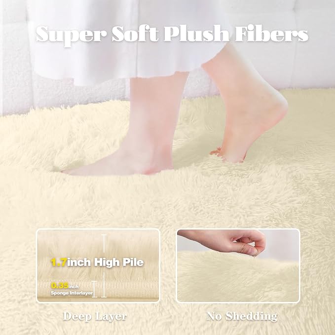 6x9 Area Rug for Living Room: Fluffy Shag Soft Washable Rugs Large Fuzzy Plush - Image 2