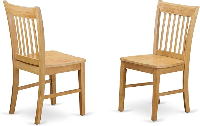 East West Furniture ESNF3-OAK-W 3 Piece Dining Set Contains a Round Dining Table with Pedestal and 2 Kitchen Chairs, 30x30 Inch, Oak