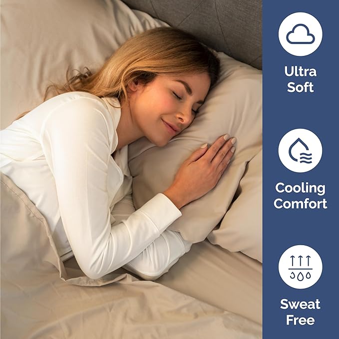Twin Size 3 Piece Sheet Set - Comfy Breathable & Cooling Bed Sheets Set - Hotel Luxury Bedding for Women, Men, Kids, Teens, Boys & Girls - Deep Pockets, Ultra-Soft and Wrinkle Free - Oeko-Tex - Cream