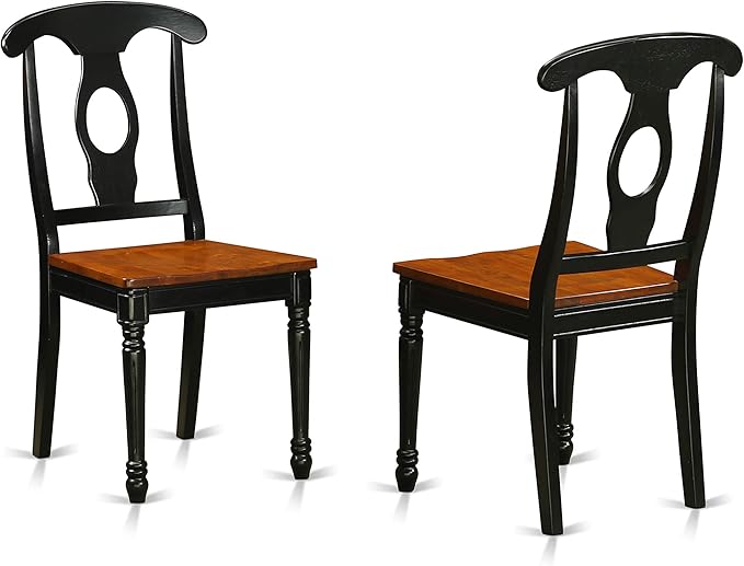 East West Furniture PLKE7-BCH-W 7 Piece Kitchen Table & Chairs Set Consist of an Oval Dining Room Table with Butterfly Leaf and 6 Dining Chairs, 42x78 Inch, Black & Cherry
