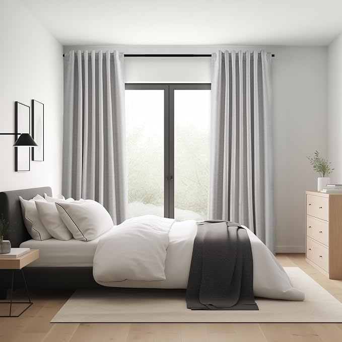 Topfinel Grey Beige Linen Blackout Curtains 84 Inch Long - Image 7