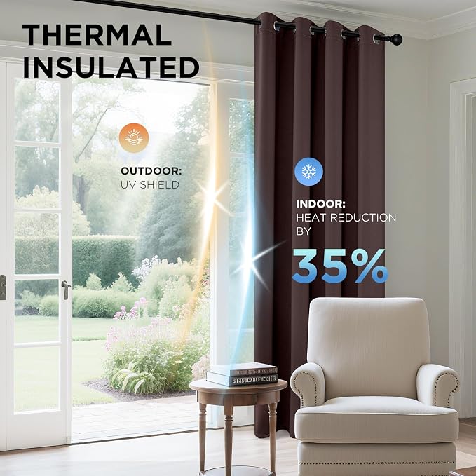 Joydeco Blackout Curtains 120 inches Long 2 Panels Set, Thermal Insulated Long - Image 4