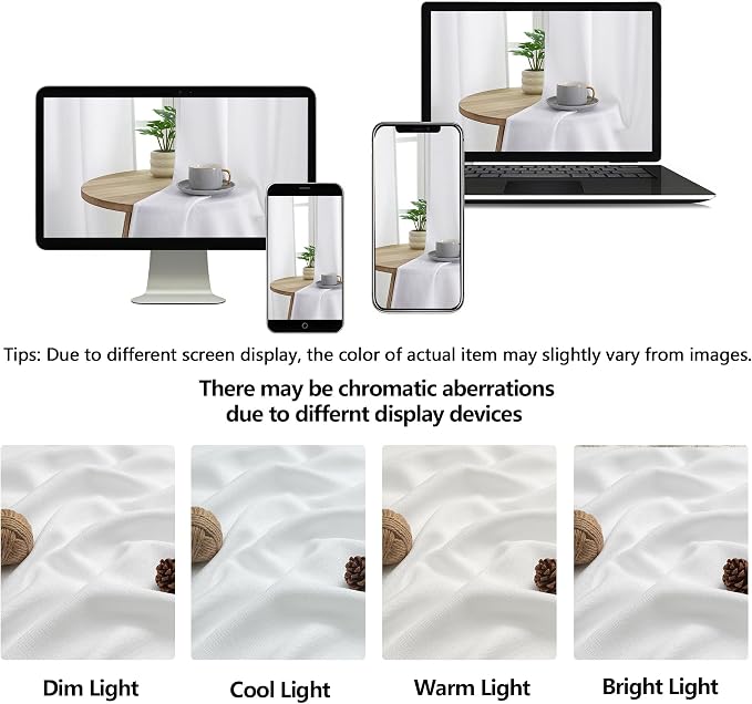 OWENIE White Valances for Windows 1 Pcs 20 Inch Length, Light Filtering - Image 9
