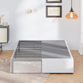 16 Inch Cal King Bed Frame with White Skirt Cover, Metal California King Bed Frames with Storage, No Box Spring Needed, Heavy Duty, Easy Assembly, Noise Free, Mattress Foundation
