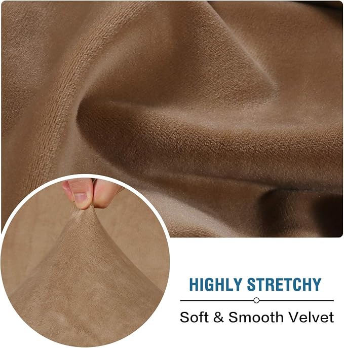 H.VERSAILTEX Velvet Stretch Sectional Couch Covers 3 Pieces Sofa Seat Cushion - Image 5