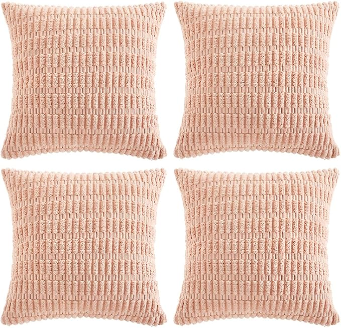 Fancy Homi 4 Packs Boho Pink Decorative Throw Pillow Covers 26x26 Inch by Fancy+Homi