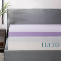 Lucid 3 Inch Lavender Infused Memory Foam Mattress Topper - Ventilated Design – Pressure Relieving Bed Topper - Mattress Pad – CertiPur Certified - Twin Size