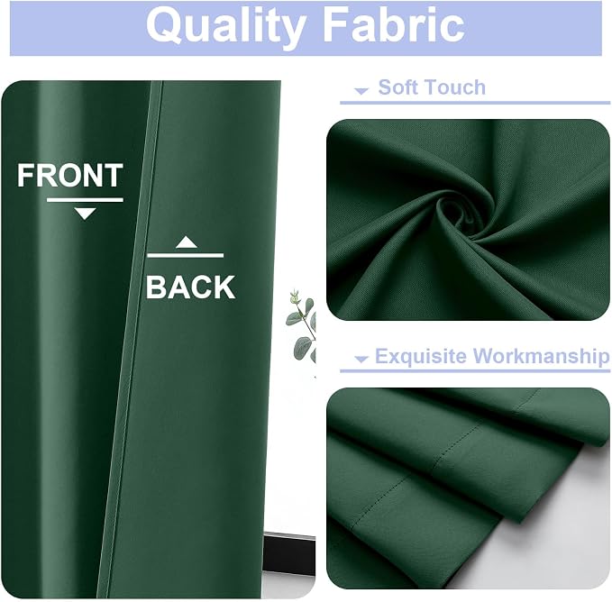 Simplebrand Ava Ever Green Short 30 Inches Blackout Curtain 2 Panels Set - Image 4