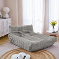 N&V Fireside Lounge Chaise Chair, Mid Century Armless Floor Lounger Sofa, Soft Premium Corduroy Floor Lounge Chair, Foam Sofa Accent Lounger for Living Room Bedroom and Office, Harbour Grey