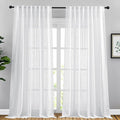 NICETOWN White Semi Sheer Linen Curtains by NICETOWN