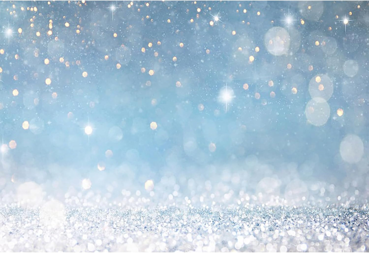 10x8ft Blue Bokeh (Not Glitter) Backdrops Birthday Party Abstract Golden Sparkling Spots Photography Background Baby Shower Wedding Prom Graduation Party Bokeh Decor Banner Photoshoot Props
