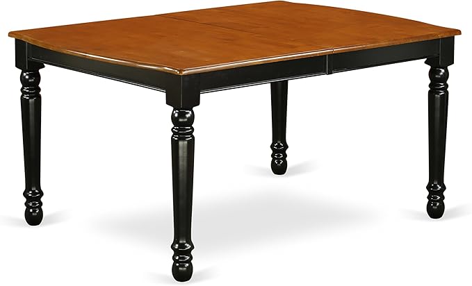 East West Furniture DOKE5-BCH-W 5 Piece Dining Room Furniture Set Includes a Rectangle Kitchen Table with Butterfly Leaf and 4 Dining Chairs, 42x78 Inch, Black & Cherry