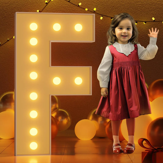 Marquee Letters 4 Feet Tall Large Light Up Letters F Happy Birthday Decorations Marry Me Engagement Party Decor Yellow Light Birthday Decorations Balloon Arch Kit Foam Sign F