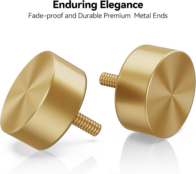 YaFex 2 Pack Heavy Duty Curtain Rods 32-150 Inch, 1 Inch Adjustable Gold - Image 3