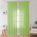 OWENIE Lime Sheer Curtains for Bedroom Living Room 96 Inches Long 2 Panels Set by OWENIE