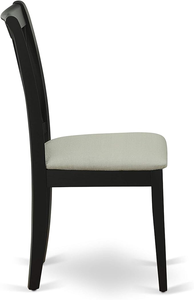 East West Furniture DUCL5-BLK-C 5 Piece Kitchen Table & Chairs Set Includes a Rectangle Dining Table and 4 Linen Fabric Dining Room Chairs, 36x60 Inch, Black