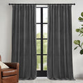 RYB HOME Grey Velvet Curtains 90 inches by RYBHOME