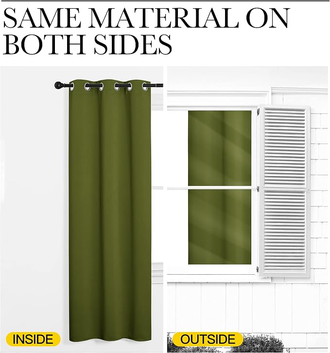 NICETOWN Kitchen Curtain Panels Blackout Draperies, Thermal Insulated Solid - Image 6
