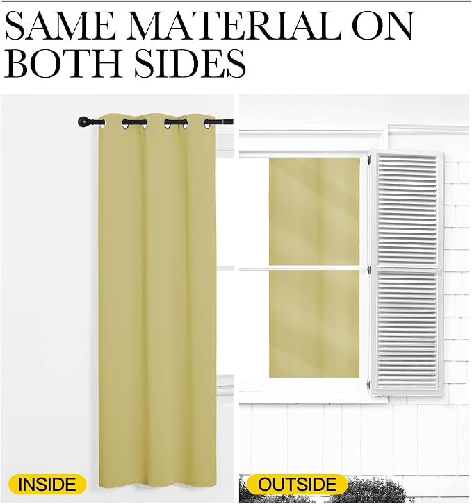 NICETOWN Bedroom Curtains Blackout Drapery Panels, 2 Panels, 70 x 72 inches - Image 5