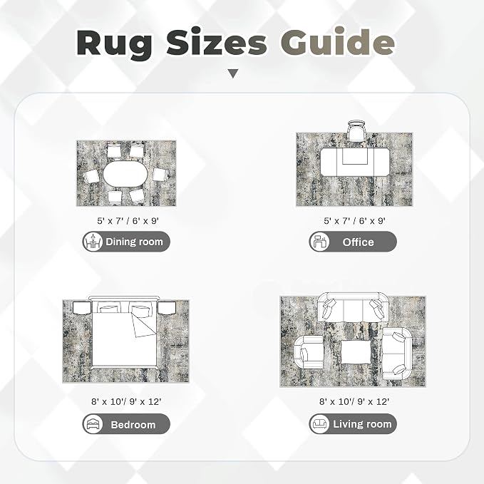 pmtsns Area Rugs 8x10 for Living Room: Washable Rug Modern Abstract Neutral - Image 8