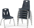 Berries Jonti-Craft 8148JC6112 Stacking Chairs with Chrome-Plated Legs, 18" Height, Navy, Pack of 6