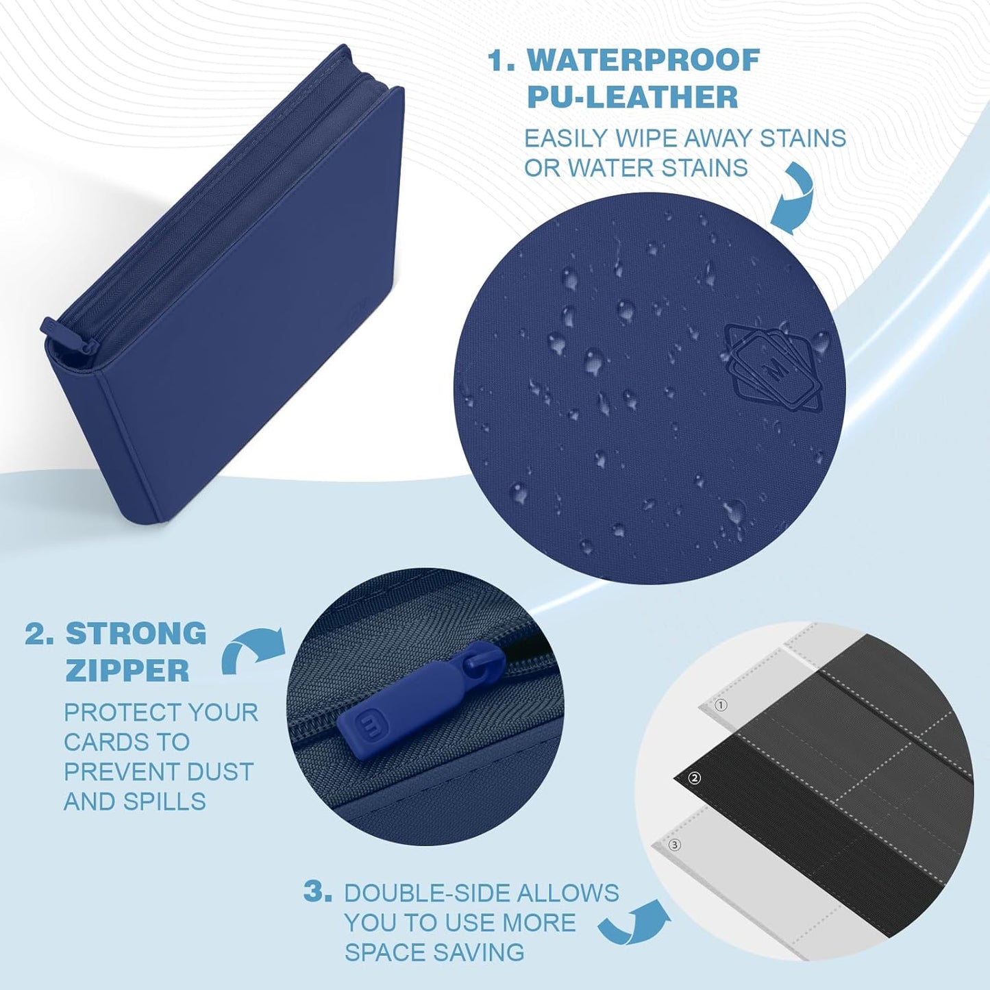 Premium Card Binder 16 Pocket,Trading Card Binder Holds up to 1000+Cards Sturdy Card Collection Album, Card Holder Folders for MTG, TCG, Game Cards & Sports Cards