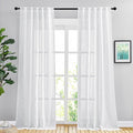 NICETOWN White Semi Sheer Living Room Curtains 108 inches Long, Rod Pocket & by NICETOWN