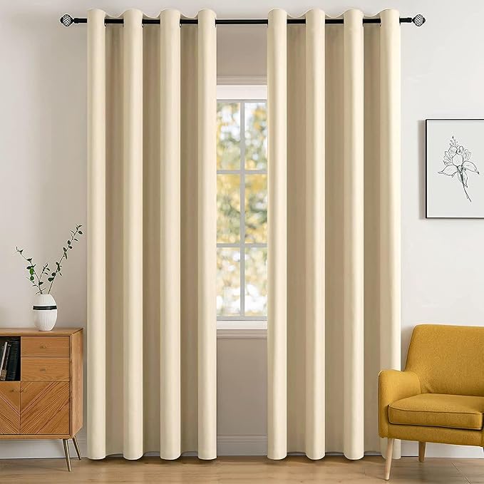 MIULEE Room Darkening Curtains Thermal Insulated Black Out Drapes Solid Window by MIULEE