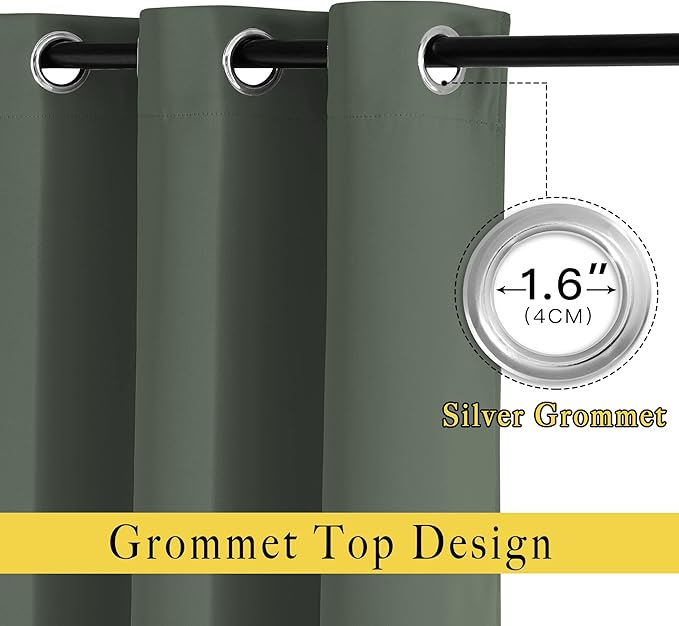 NICETOWN Privacy Blackout Doorway 80 inch Curtains, Grommet Light Blocking - Image 2