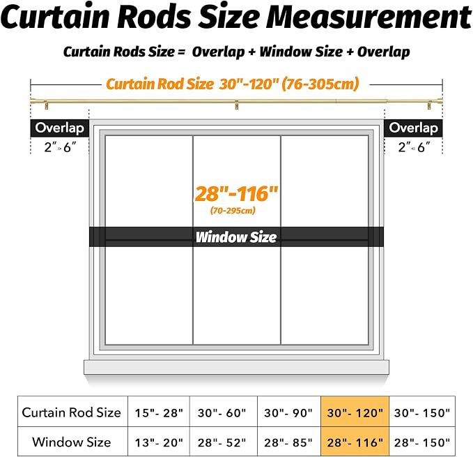 GEEBOBO 2 Pack Gold Curtain Rods - Image 5