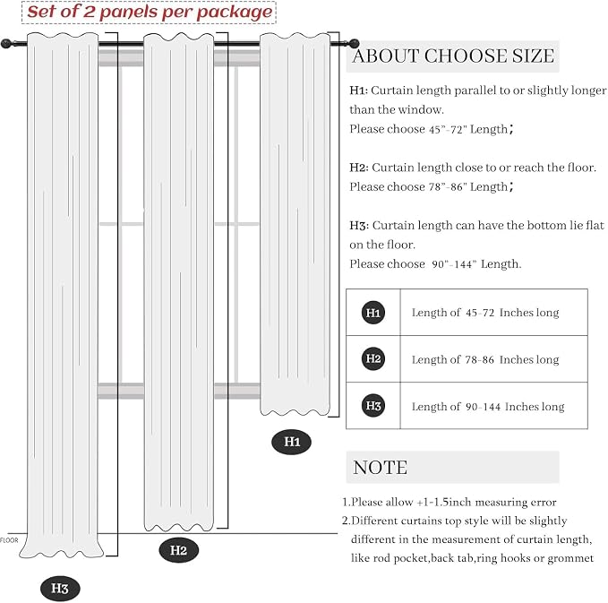 Natural Linen Back Tab Curtains 84 Inch Length - Image 9