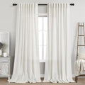 Nanspring Beige White Linen Curtains 90 Inches Long by Nanspring