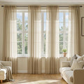 MIULEE Beige Sheer Curtains 72 Inches Long, 4 Panels Set, Rod Pocket Voile by MIULEE
