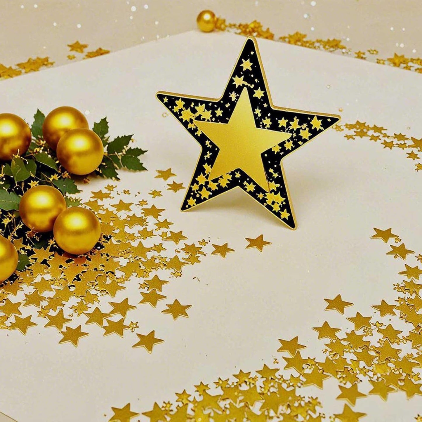 Gold Star Confetti - 60g (2.11OZ) Shiny Gold Table Confetti for Weddings, Parties, Celebrations – Biodegradable Glitter Star for Tables, Cards, Photo Backdrops