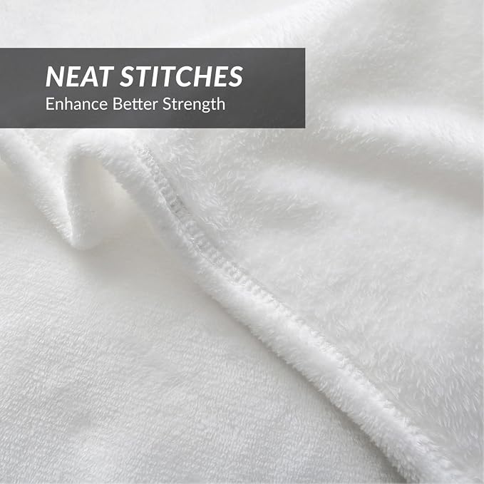 Bedsure GentleSoft Fleece Blankets Queen Size White - Image 5