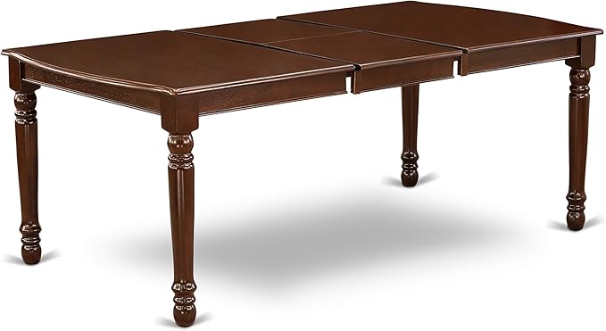 East West Furniture DONO5-MAH-W 5 Piece Dining Table Set for 4 Includes a Rectangle Kitchen Table with Butterfly Leaf and 4 Kitchen Dining Chairs, 42x78 Inch, Mahogany