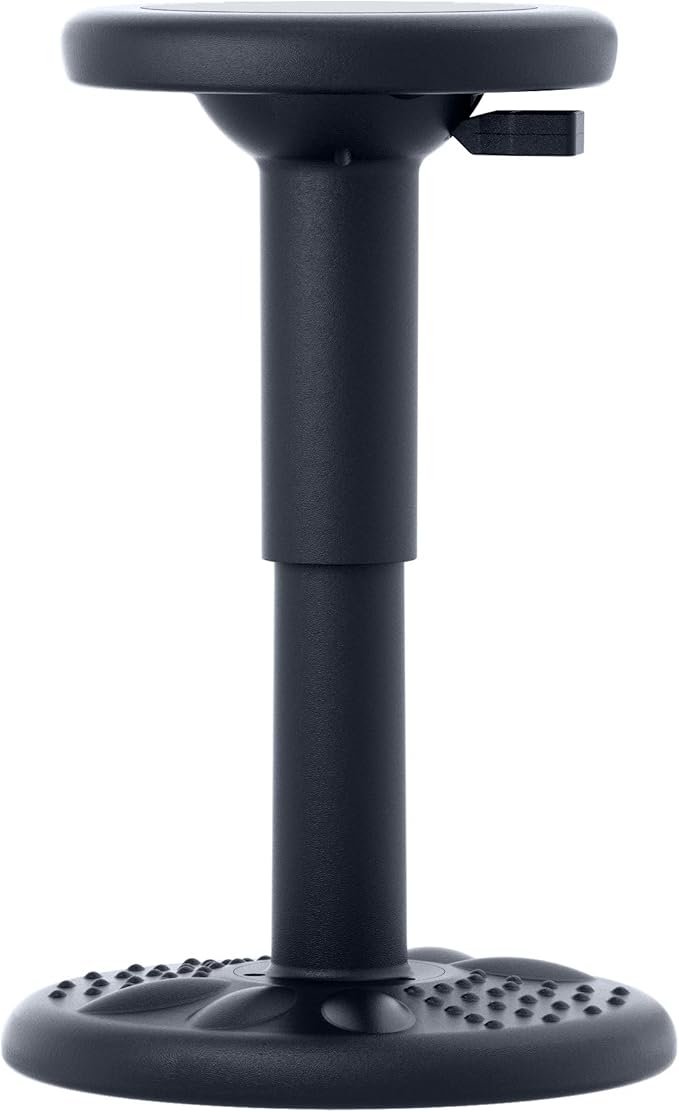 ActiveChairs Adjustable Wobble Stool, Flexible Classroom Seating, Improves Focus, Posture and Helps ADHD/ADD, Sensory Chair, Active Fidget Chairs Adjusts from 16.65" to 23.75" Ages 13-18 Black