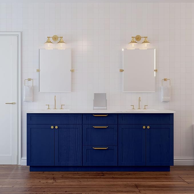 Gatco 4239SM Latitude II Rectangle Mirror, 24" H, Brushed Brass Wall Mounted 24" H x 19.50" W Pivoting (Tilting) Beveled Bathroom Vanity Mirror Total Width with Brackets 24"