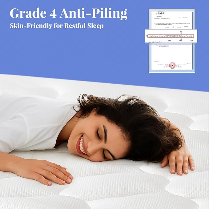OhGeni Cooling 4 inch Dual Layer Queen Mattress Topper, 2 inch Cooling Gel Memory Foam, 2 inch Down Alternative Pillow Top Pad, Mattresses Cover for Bed, Medium Support, Fits 6”-19” Deep Pocket,Purple