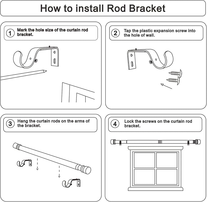 Byondeth Curtain Rods for Windows 16 to 240 Inches Adjustable Length 1 Inch - Image 7