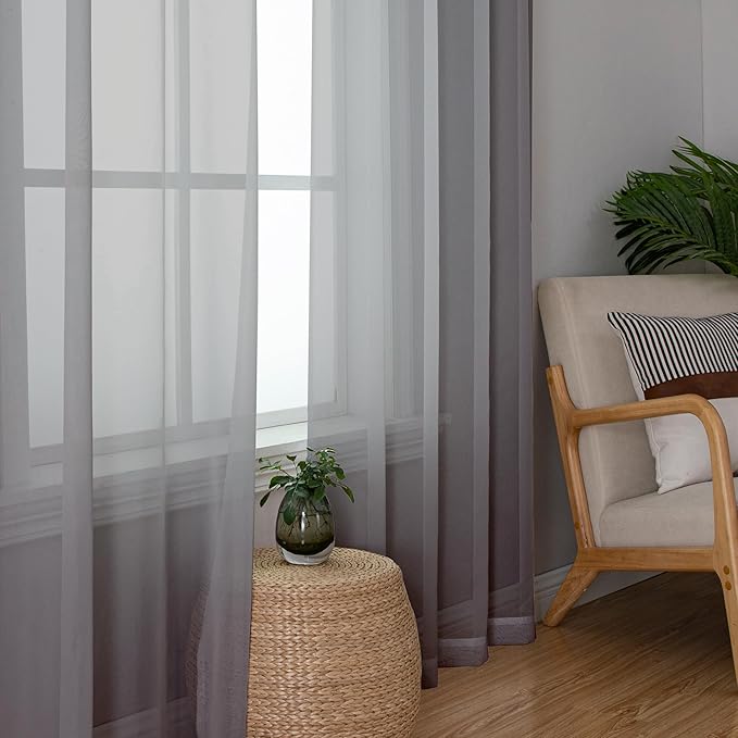 Aiyufeng Sheer Voile Window Treatment Rod Pocket Curtain Panels - Image 3