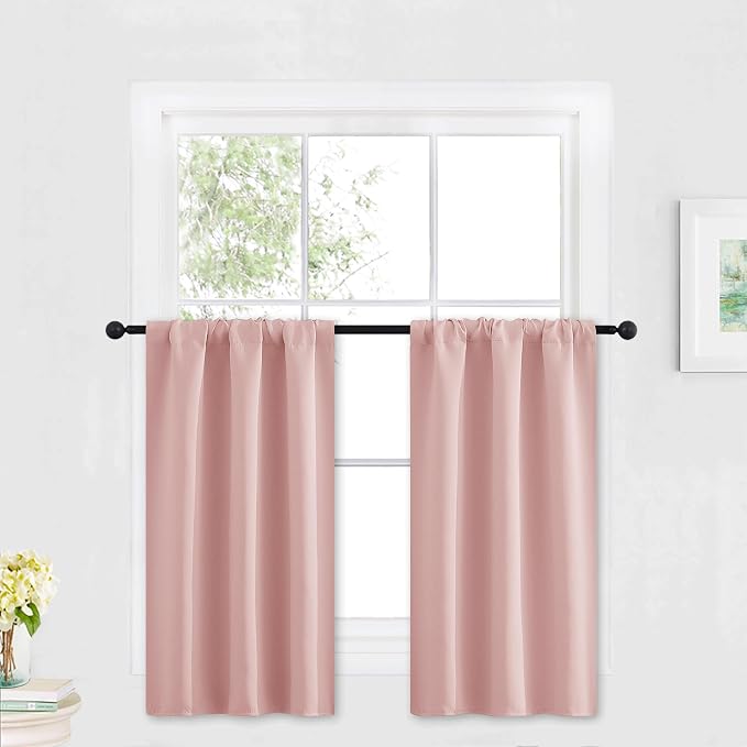 RYB HOME Blackout French Door Window Curtain Covering, Rod Pocket Thermal by RYBHOME